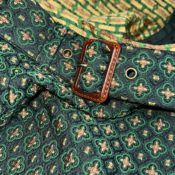 Urban Outfitters UO Peggy Belted green and gold brocade Mini Skirt size SP - Picture 12 of 13